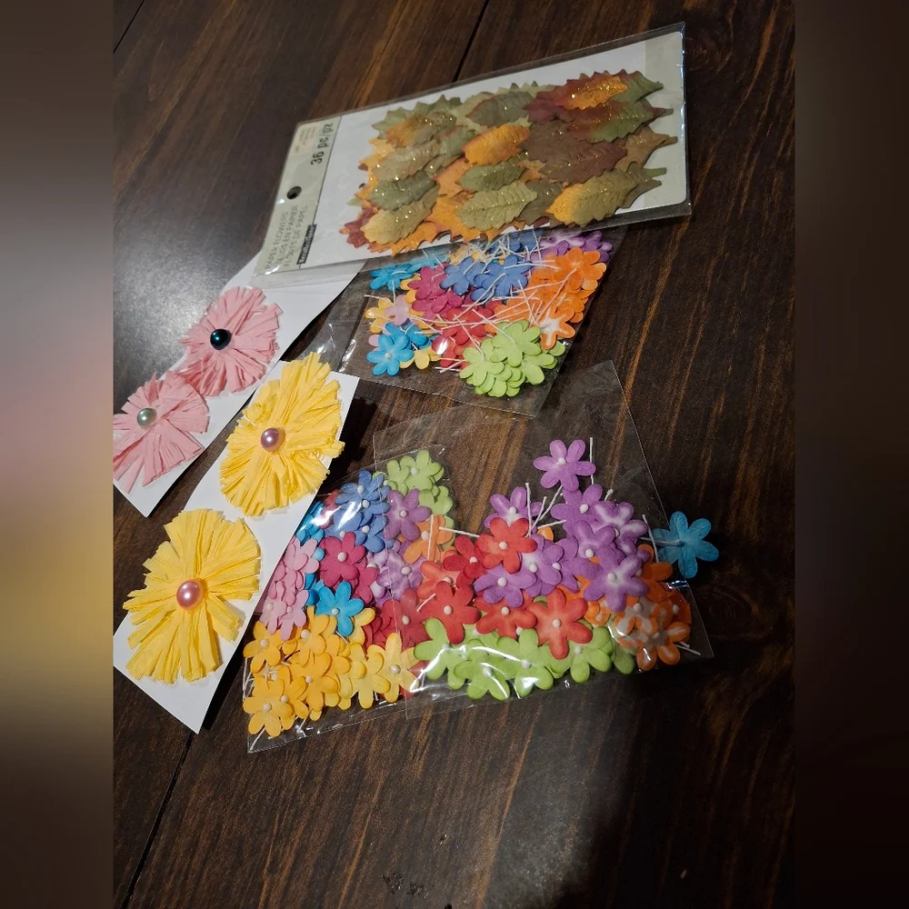 Paper Flower Floral Paper Crafts Mixed Media Scrapbook Art Supply  Embellishment